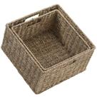 Cestos de armazenamento HOONEX Wicker Seagrass, conjunto de 2 naturais