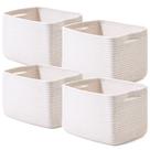 Cestos de armazenamento ICERZCZ Woven Cotton Rope 12,5 L x 9,1 L x 7,9 H (pacote com 4)