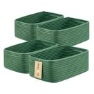 Cestos de armazenamento MiniArk Woven Rope 33x22x13cm, pacote com 4 unidades, verdes Cestos de armazenamento MiniArk Woven Rope 33x22x13cm, pacote com 4 unidades, verdes