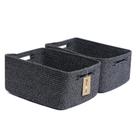 Cestos de armazenamento MiniArk Woven Rope 43x33x19 cm, pacote com 2