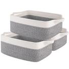 Cestos de armazenamento OIAHOMY Woven Cotton Rope, pacote com 3 unidades, cinza e branco