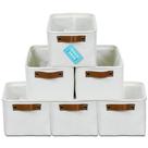 Cestos de armazenamento OrganiHaus Small, pacote com 6, tecido branco de 30x20cm Cestos de armazenamento OrganiHaus Small, pacote com 6, tecido branco de 30x20cm