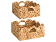 Cestos de Armazenamento Scalloped Wicker Water Hyacinth StorageWorks