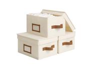 Cestos de armazenamento StorageWorks Decorative com tampas, lona, pacote com 3
