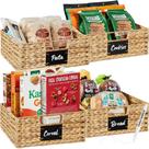 Cestos de Despensa de Junco - Kit com 4 Unidades - Best Choice Products
