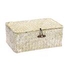 Cestos de prateleira de vime Bin Hipiwe Natural Seagrass com tampa