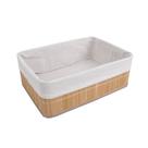Cestos Organizadores em Bambu com Forro Multiuso Natural Easy Decor