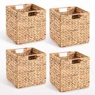 Cestos Organizadores JYXIN 27x27 cm Dobráveis de Aguapé Natural - Kit com 4 Cestos Organizadores JYXIN 27x27 cm Dobráveis de Aguapé Natural - Kit com 4