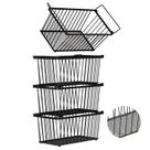 Cestos Organizadores para Freezer ANJUBAN 4 Unidades em Tela Metálica 37 x 18 x 17 cm