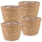 Cestos para Plantas RZJSLSHANHAI 26x19x19 cm de Capim-Marinho, 4 Peças