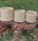 Cestos sisal 3 unidades para flor. Base emborrachada para não molhar Cestos sisal 3 unidades para flor. Base emborrachada para não molhar