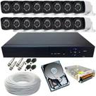 Cftv Kit 16 Câmeras Infra 30 Metros Dvr Multi Hd - Completo