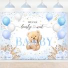 Chá de bebê Backdrop Lecheme Blue Bear 210x150cm Chá de bebê Backdrop Lecheme Blue Bear 210x150cm