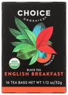 Chá de café da manhã inglês orgânico Choice Organic Teas 16 sacos