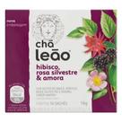 Chá Leão hibisco, rosa silvestre & amora em sachê.
