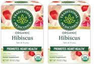 Chá, medicamentos tradicionais, hibisco orgânico, 16 saquinhos de chá x2