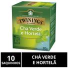 Chá Twinings, Verde e Hortelã, Caixa com 10 Saquinhos Chá Twinings, Verde e Hortelã, Caixa com 10 Saquinhos
