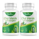 Chá Verde Com Gengibre 500mg Termogênico 200 Cápsulas kit 2 frascos x 100 caps