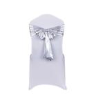 Chair Back Flower Elastic Silver Polyester para casamentos