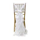 Chair Back Sashes, pacote com 10, chiffon branco, babados, casamentos
