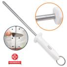 Chaira Lisa 100% Inox 12 pol Mundial 5541-12 Afiador de Faca Cutelo Açougue Frigorifico Cabo Antibacteria Linha Nacional
