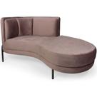 Chaise Direito Sala de Estar Penélope Base Preto Veludo Rosê - Nexta Casa Chaise Direito Sala de Estar Penélope Base Preto Veludo Rosê - Nexta Casa
