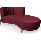 Chaise Direito Sala de Estar Penélope Base Preto Veludo Vinho - Nexta Casa Chaise Direito Sala de Estar Penélope Base Preto Veludo Vinho - Nexta Casa