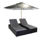 Chaise Espreguiçadeira de Piscina Dupla Fibra com Guarda Sol