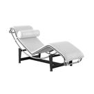 Chaise Lc-4 Cromada em Sintético Branco
