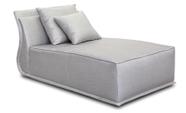 Chaise long estofada cinza recamier 1,63mt Micaela