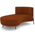 Chaise Longue Divã 163cm Braço Direito Logus D06 Veludo Telha - Mpozenato