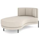 Chaise Longue Divã 164cm Braço Direito Logus D06 Bouclê Bege - Mpozenato