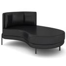 Chaise Longue Divã 164cm Braço Esquerdo Logus D06 Sintético Preto - Mpozenato
