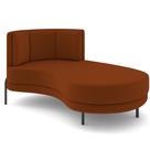 Chaise Longue Divã 164cm Braço Esquerdo Logus D06 Veludo Telha - Mpozenato