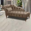 Chaise Longue Divã Montreal em Madeira de Reflorestamento Veludo 160cm Star Confort Chaise Longue Divã Montreal em Madeira de Reflorestamento Veludo 160cm Star Confort