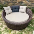 Chaise Orbit em Fibra Sintética - Tecido Duna Deserto Almofada Preta