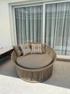 Chaise Palmeira Taça em Corda Areia - Tecido Duna Marrom