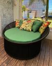Chaise Palmeira Taça em Corda Preta - Tecido Lisato Oliva