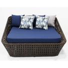 Chaise Sofá Concha Quadrada de Fibra Sintética e Alumínio Área Externa