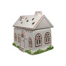 Chalé Decorativo Baixo de Cerâmica Cenas Vip Branco