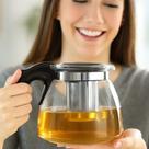 Chaleira Bule De Vidro Com Infusor Inox 950ml