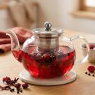 Chaleira Bule De Vidro Infusor Inox Para Chá 600ml Vai Ao Fogo