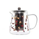 Chaleira com Filtro Aço Inox 750ml Vidro Borossilicato Infusor Fogo Chá Café