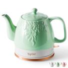 Chaleira de chá elétrica de cerâmica Toptier 1L Green Leaf