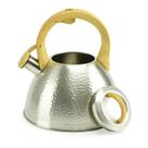 Chaleira de Inox 3 Litros Prata Martelada com Apito