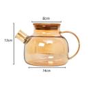 Chaleira de Vidro Âmbar liso com Infusor 1L Bule vai ao fogo Resistente ao calor Para Café Chá Cozinha