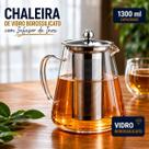 Chaleira de vidro borossilicato 1300ml com filtro de inox suporta altas temperaturas 20c a 150c para chá café e outras bebidas Chaleira de vidro borossilicato 1300ml com filtro de inox suporta altas temperaturas 20c a 150c para chá café e outras bebidas