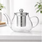 Chaleira De Vidro Borossilicato 600ml Infusor Inox Removível Bule Gourmet