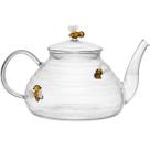 Chaleira de Vidro Borossilicato 650ml com Filtro Infusor Chá Lovely Bee Lyor Decorada Abelha