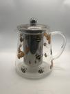 Chaleira de vidro borossilicato com filtro aco inox bee750ml